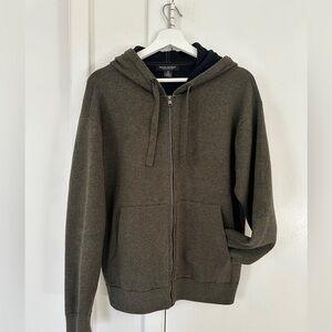Banana Republic Men's Dark Green Zip-Up Sweater